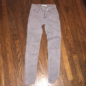 levi’s grey jeans super skinny 24”